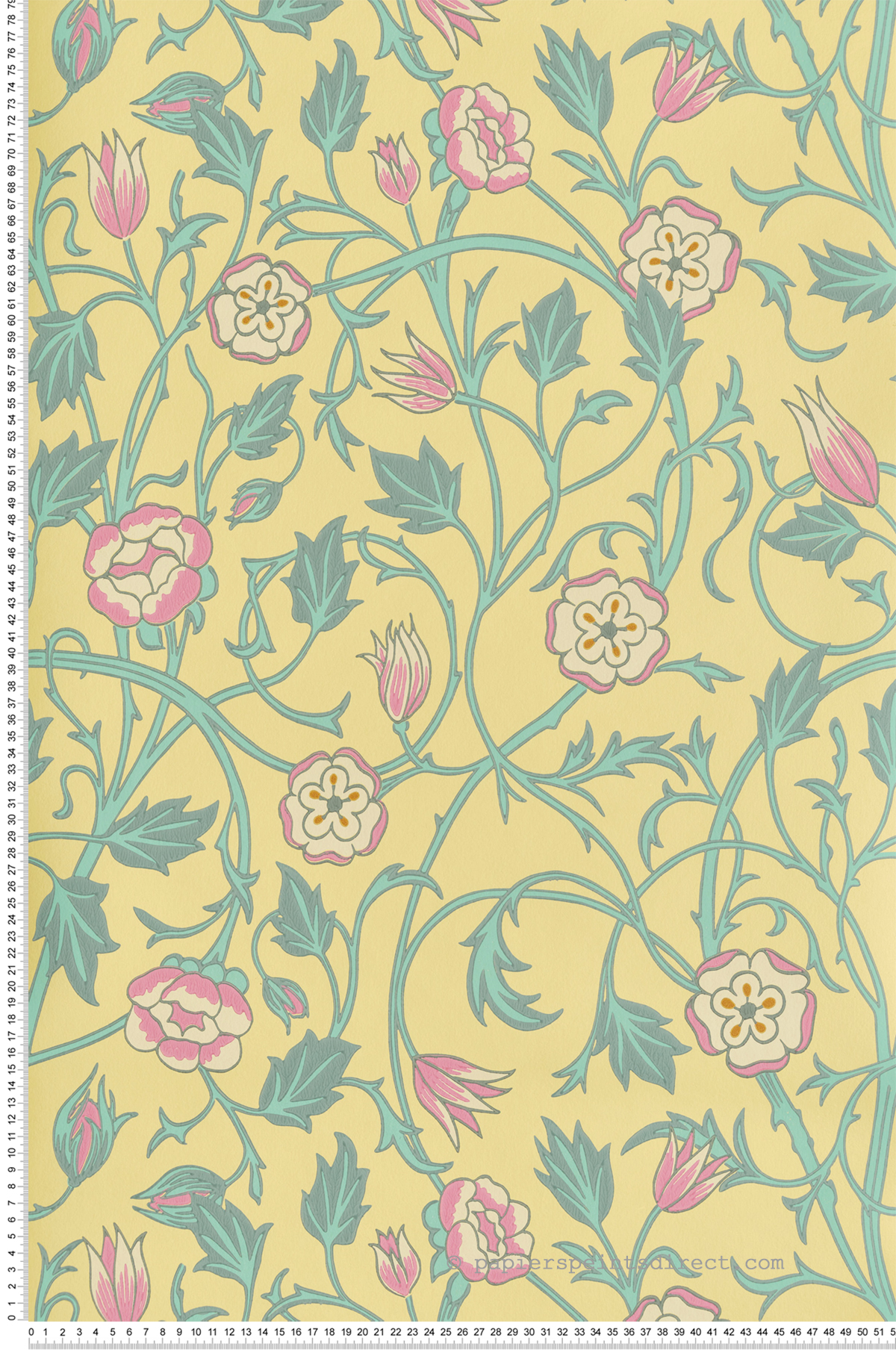 Papier peint Fleur May's Tulip Indian Yellow - In The Garden de Little Greene | Réf. 0234MTINDIA
