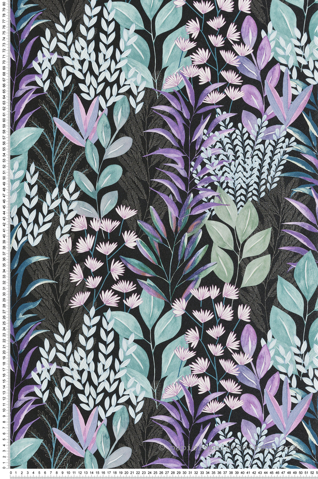 Papier Peint Feuillage Flora Métallisé violet - Flora d'Ugépa | Réf. UGP-M86906