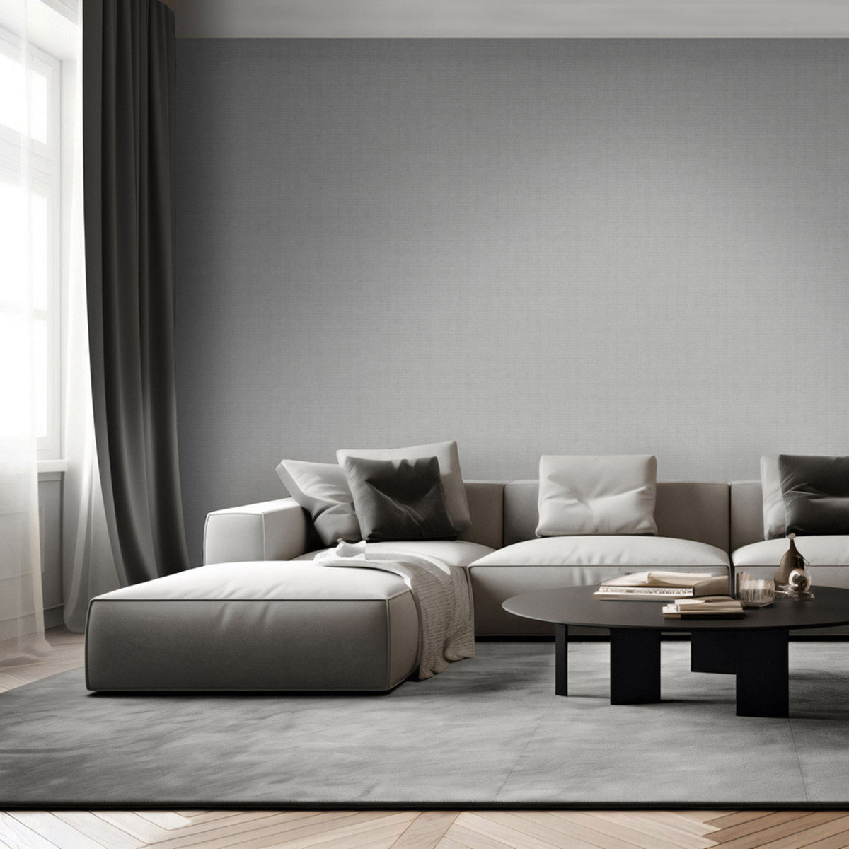 Papier Peint Faux uni Textile Paillettes gris perle argenté - Venezia d'Ugépa | Réf. UGP-M67309