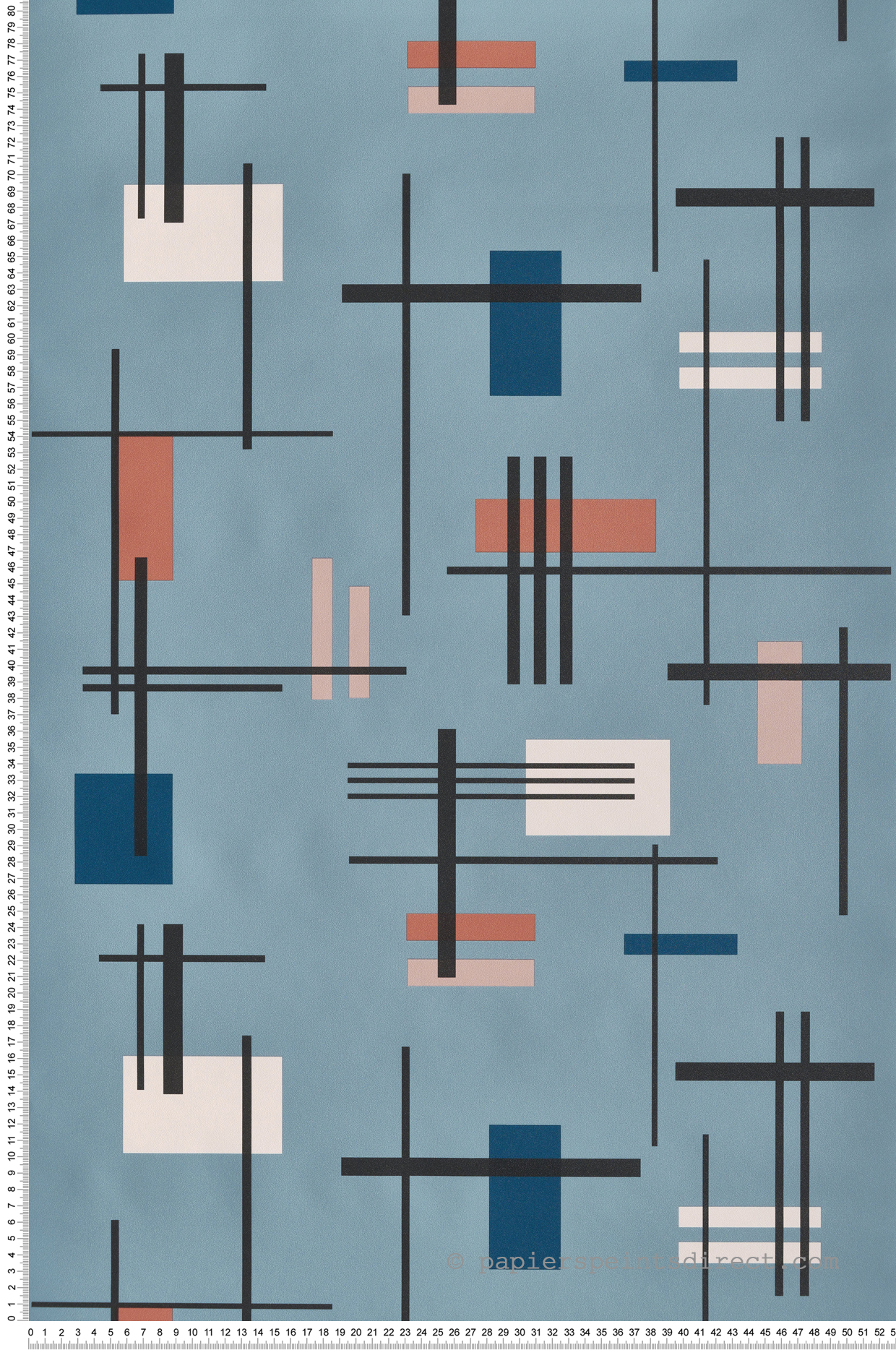 Papier peint Géométrique Square bleu - Les Essentiels de Lutèce | Réf. LTC-51201801