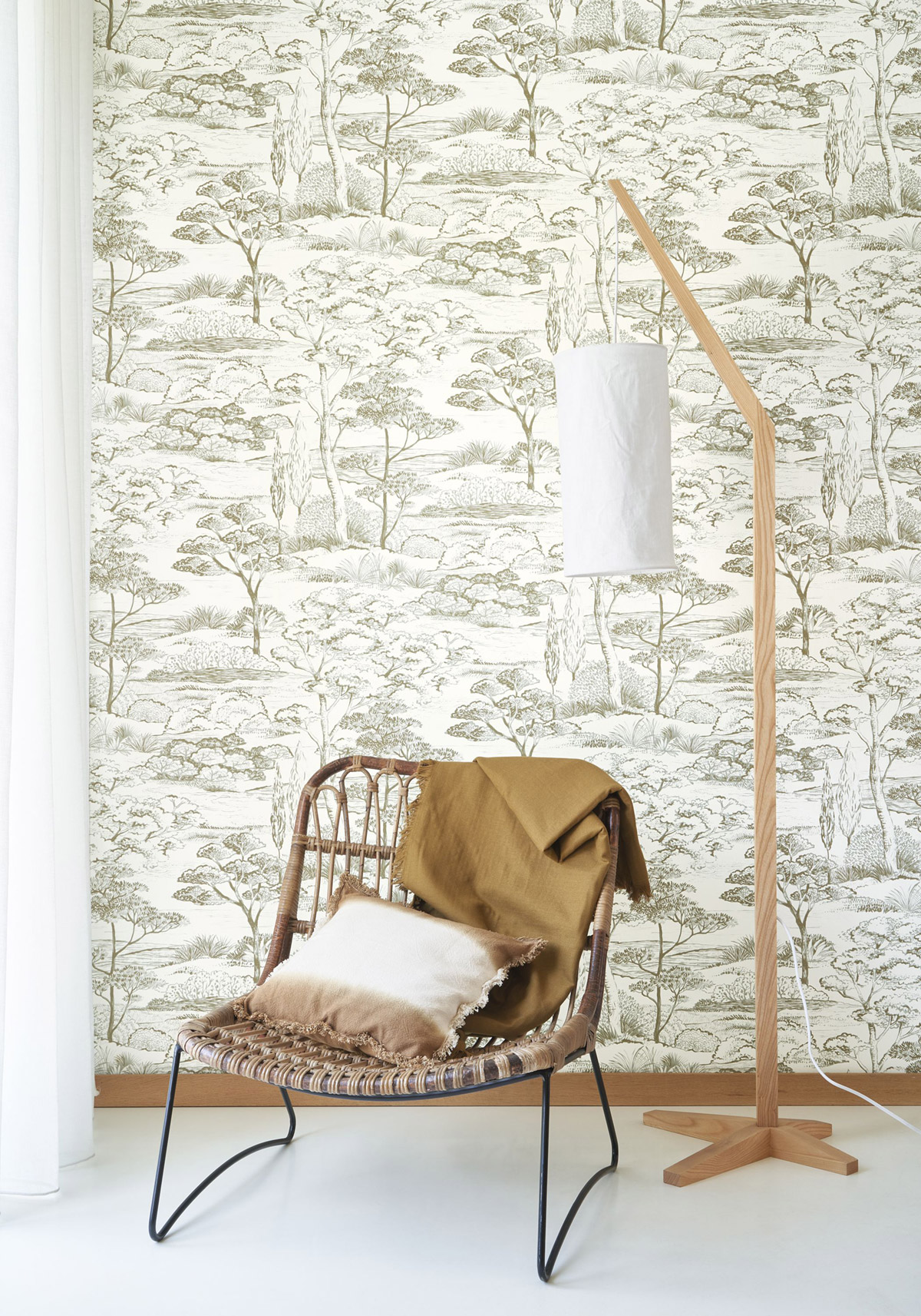 Papier peint Paysage Littoral Arbre vert argile - Sentier des Dunes de Casadéco AMB2 | Réf. SENT200936400