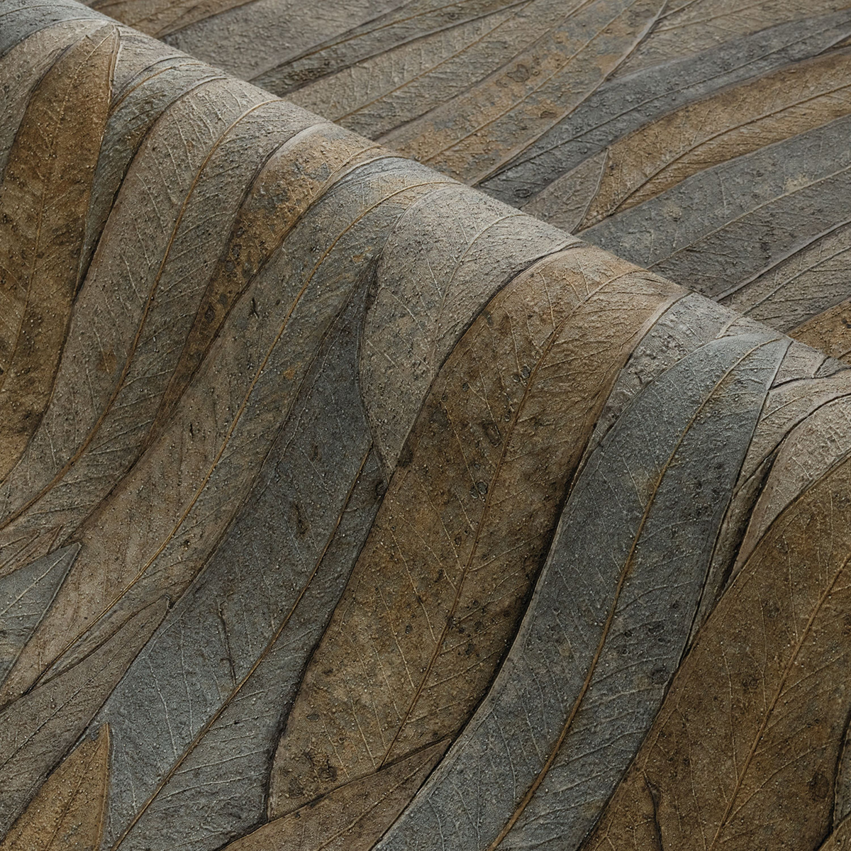 Papier peint Feuille Neluwa anthracite - Golfe du Bengale de Casamance | Réf. CAS-75961528