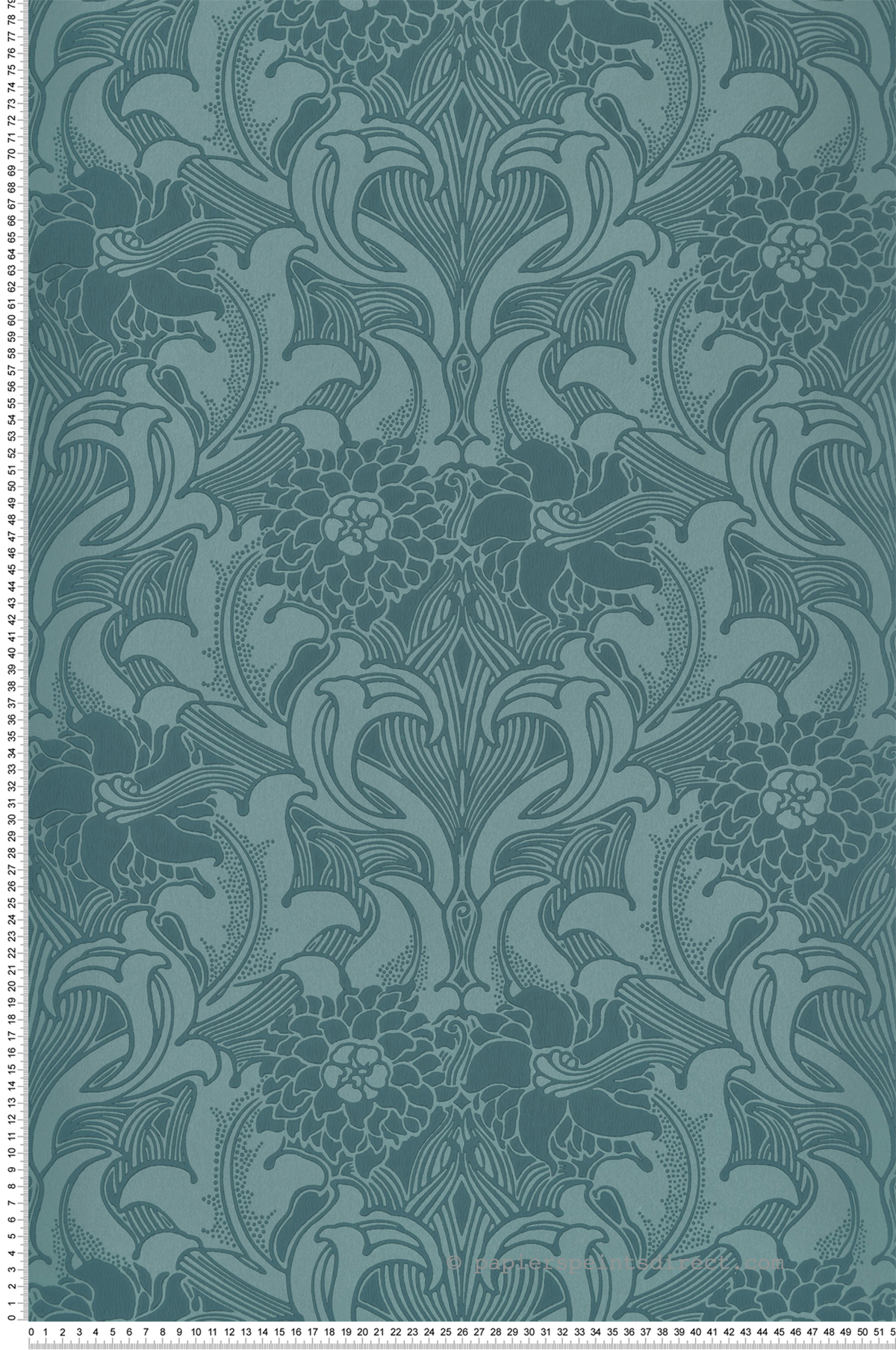 Papier peint Médaillon Dahlia Scroll Tea With Florence - National Trust Papers 3 de Little Greene | Réf. 0263DATEAWI