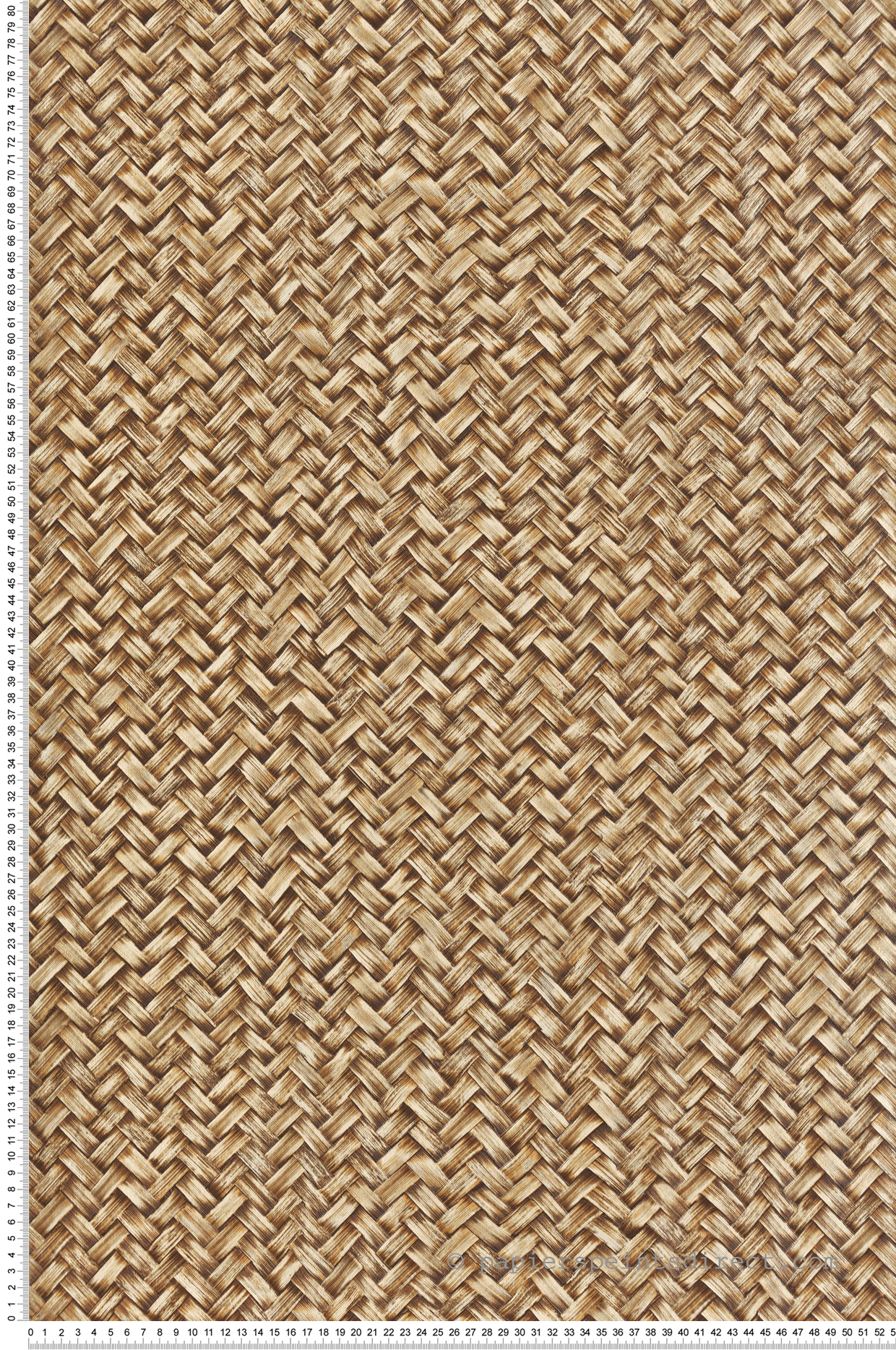 Papier peint Tressage Paille Chevron blé brun - Architexture de Montecolino | Réf. MC-AZ57714