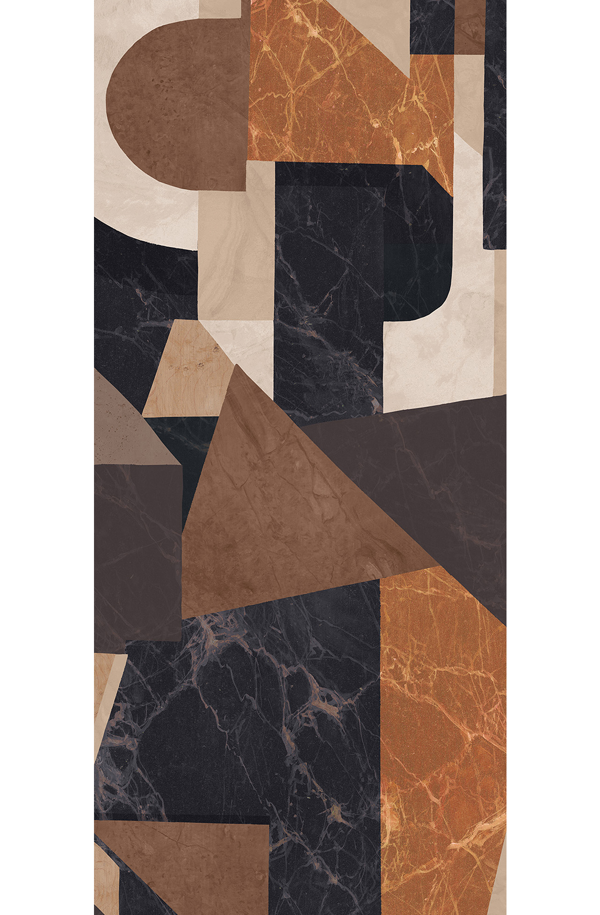 Papier peint panoramique Géométrique Pierre Palazzi ambre - C H260 - Rock de Masureel | Réf. MAS-DGROC1013-260