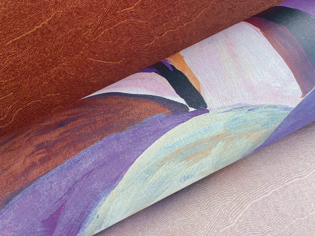 Papier peint panoramique Vase Hiva violet - B H260 - Terra de Masureel | Réf. MAS-DG4HIV1042-260