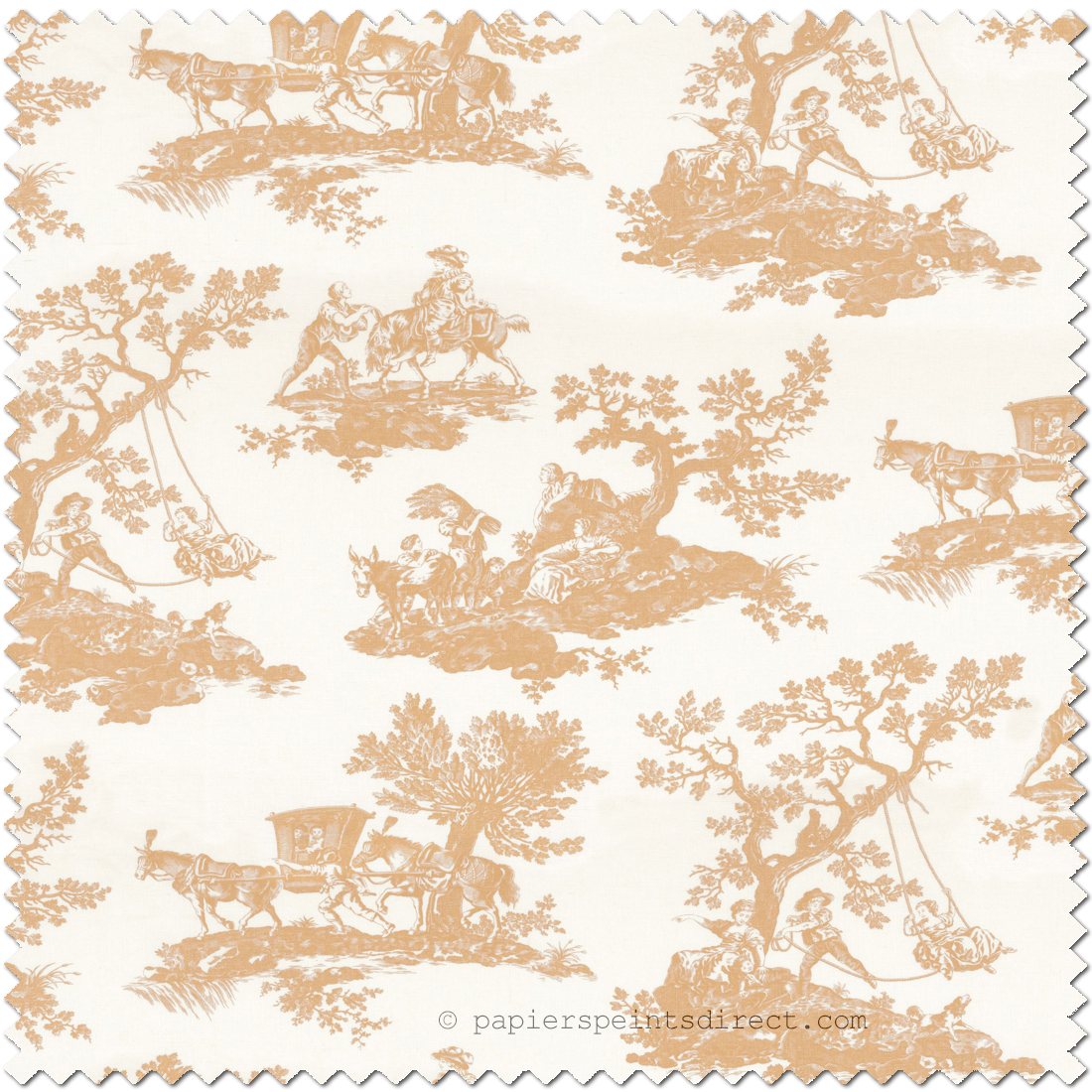 Tissu Classique Cadence beige - Les Belles Toiles de Jouy 2 de Casadéco | Ref. BTJD201771435