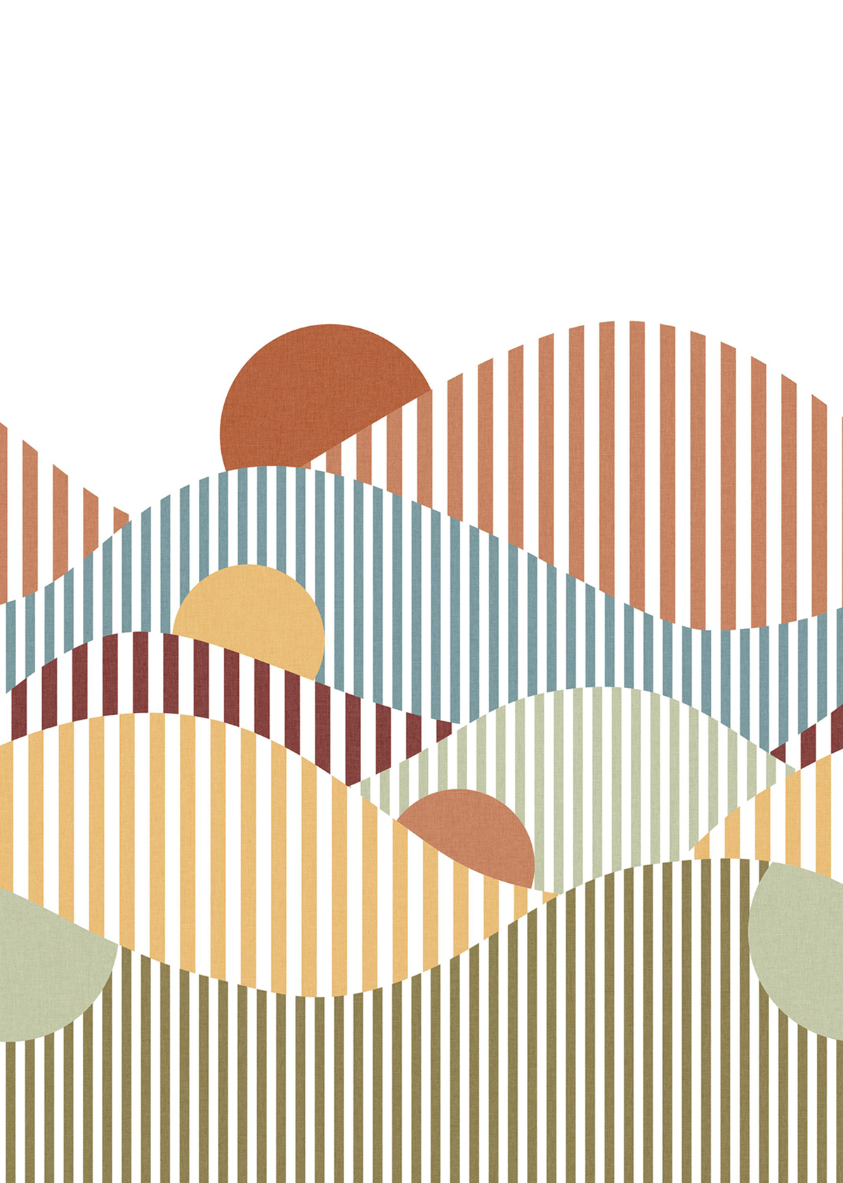 Papier peint panoramique Paysages Rayures Linear multicouleurs 200X280 - Line Up de Casélio | Réf. LNP106764503