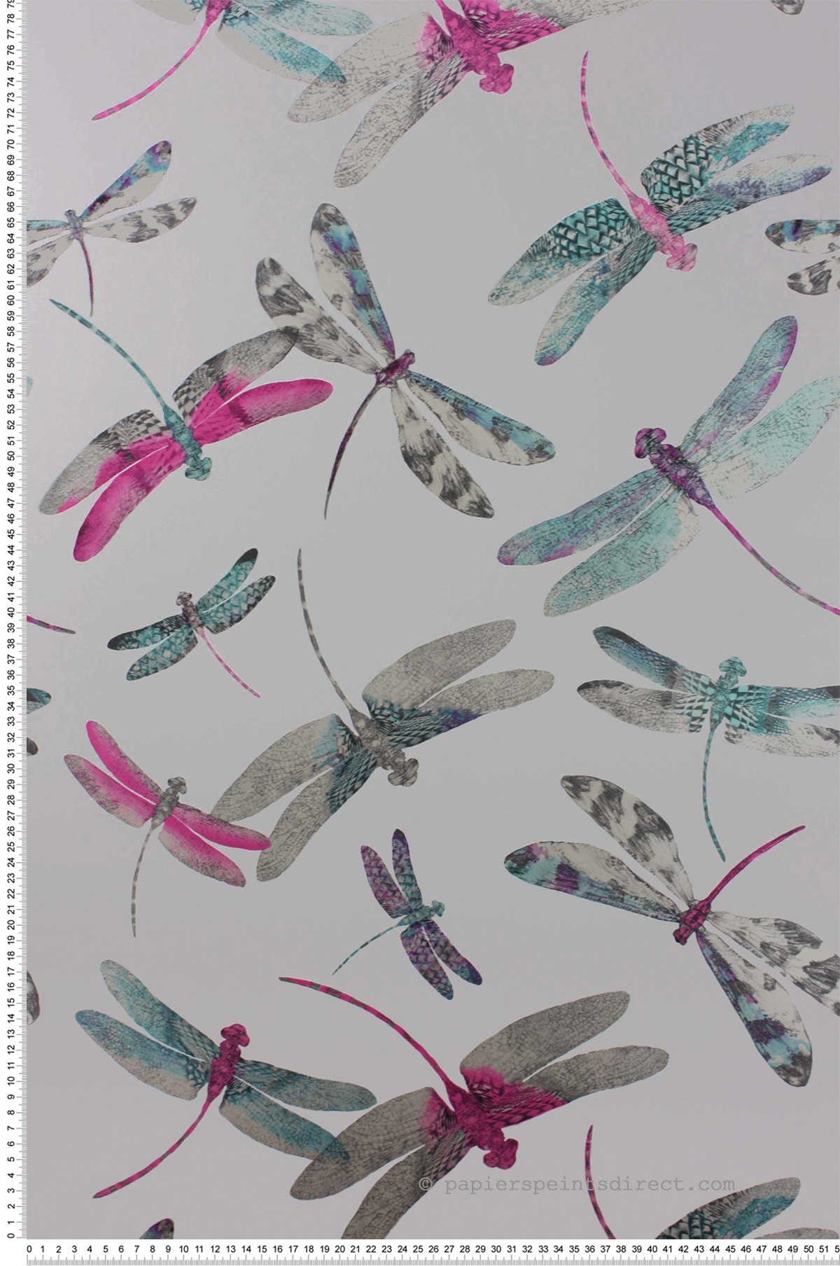 Papier peint Nature Libellule rose irisé et argenté - The Wallpaper Collection de Matthew Williamson | Réf. OSB-W6650-05