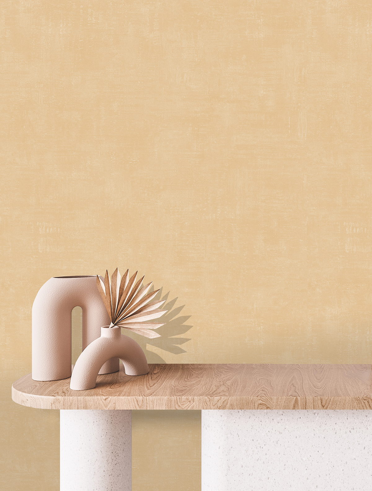 Papier peint Faux Uni Brossé jaune - Arty d'Ugépa | Réf. UGP-M50402