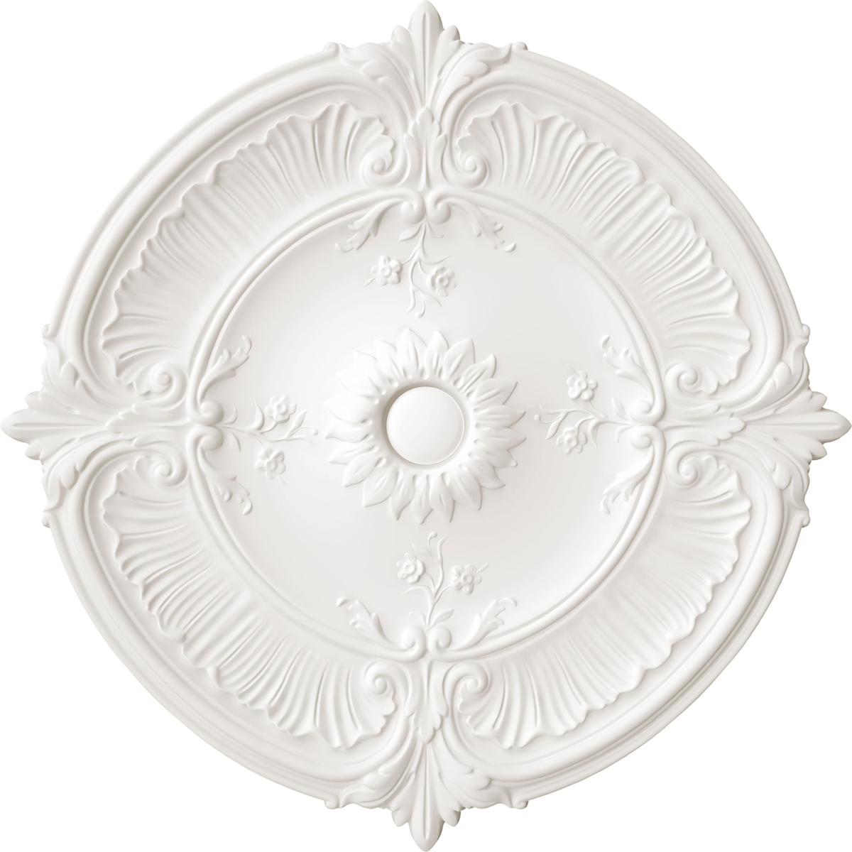 Papier peint Rosace Moulure le Merveilleux blanc - Moulures & Co de Casadéco | Réf. MOCO201440222