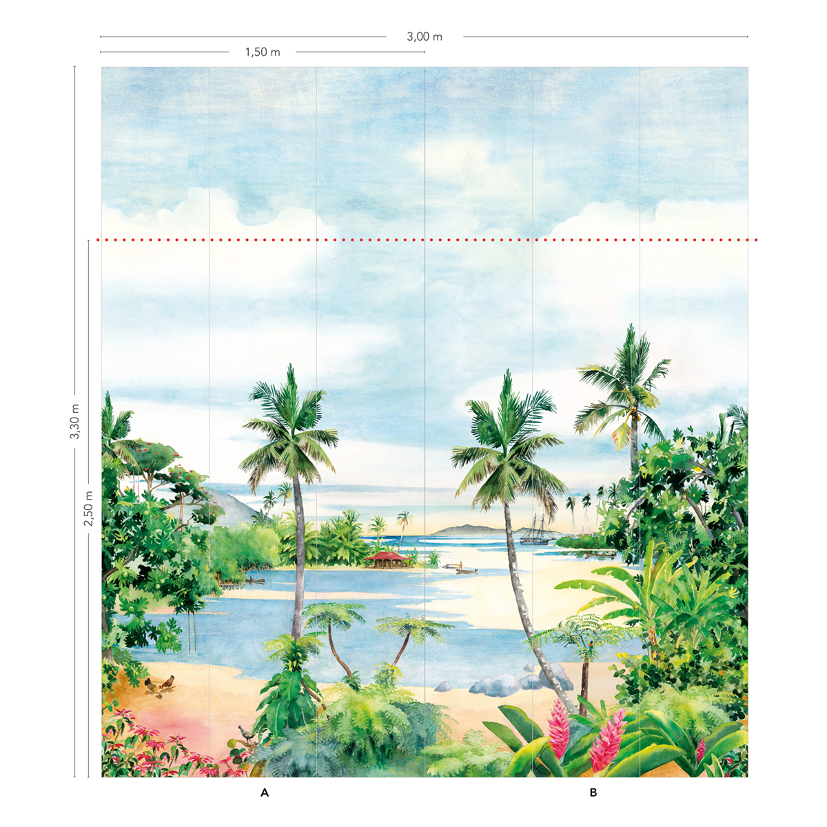 Papier peint panoramique Les Îles A+B - 1/2/3/4/5/6 - Isidore Leroy