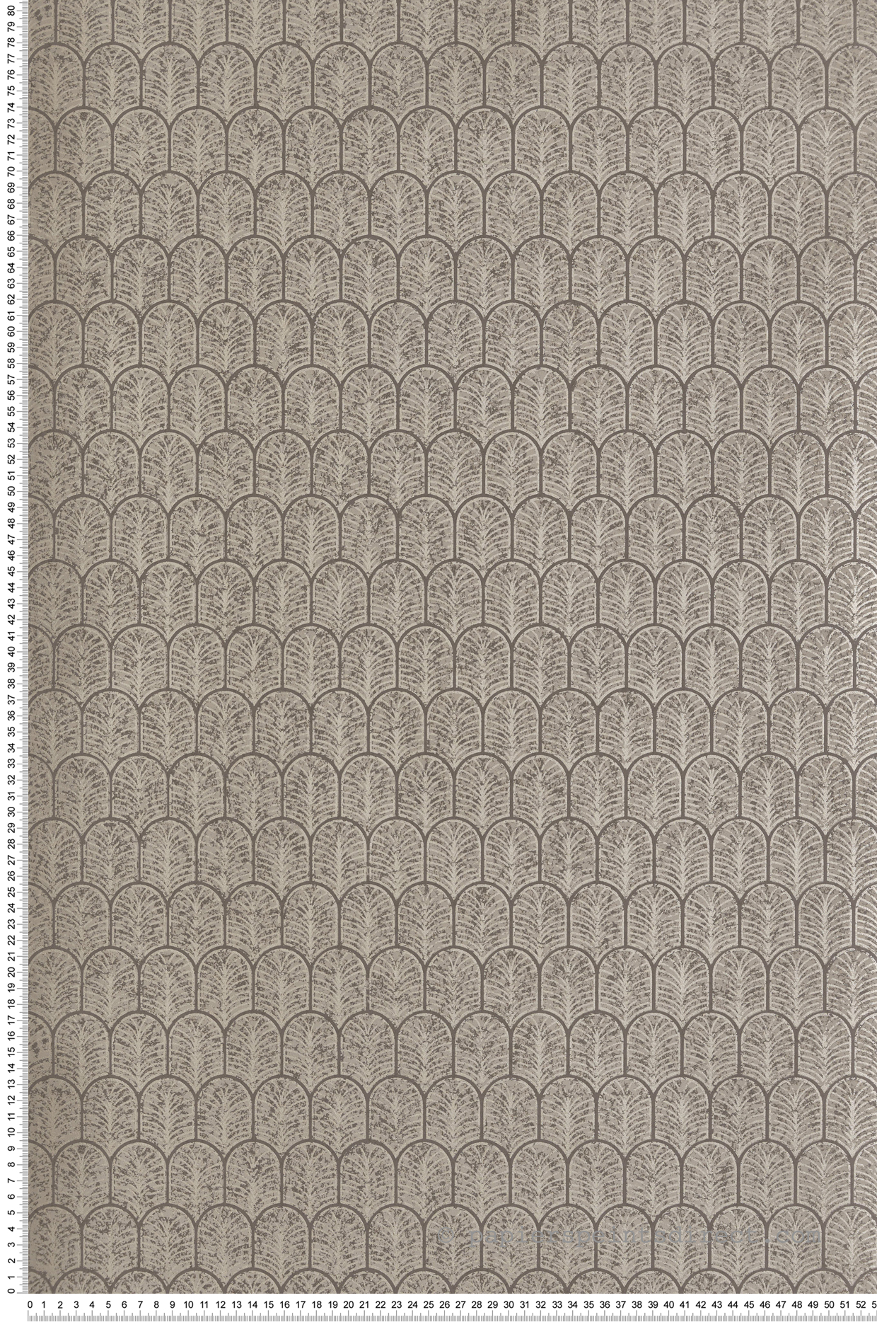 Papier peint Plume Art Déco marron glacé métallisé - Unique de Lutèce | Réf. LTC-F-VL6004