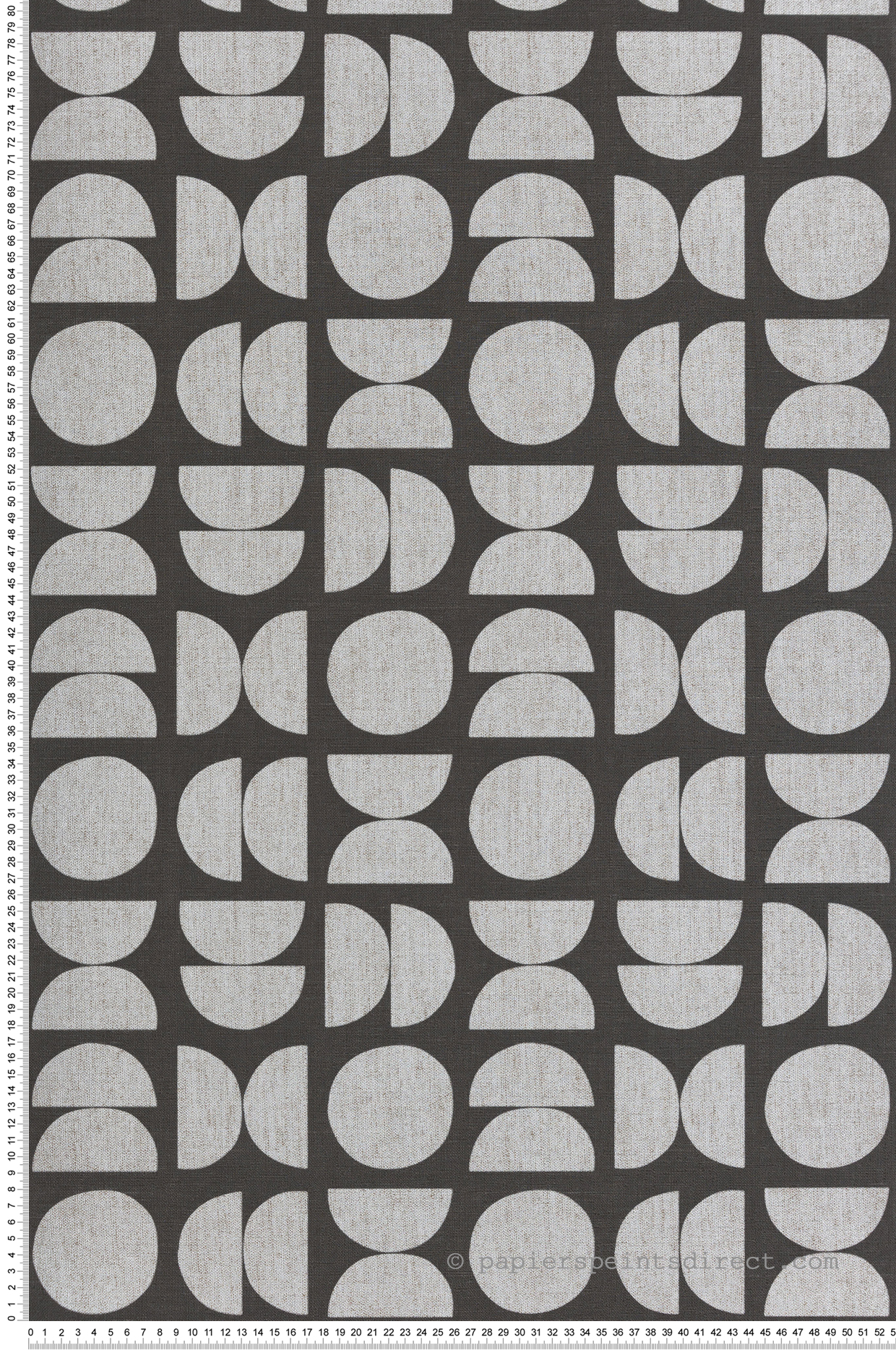 Papier peint Rond Géométrie noir argent - Seven de Montecolino | Réf. MC-30159