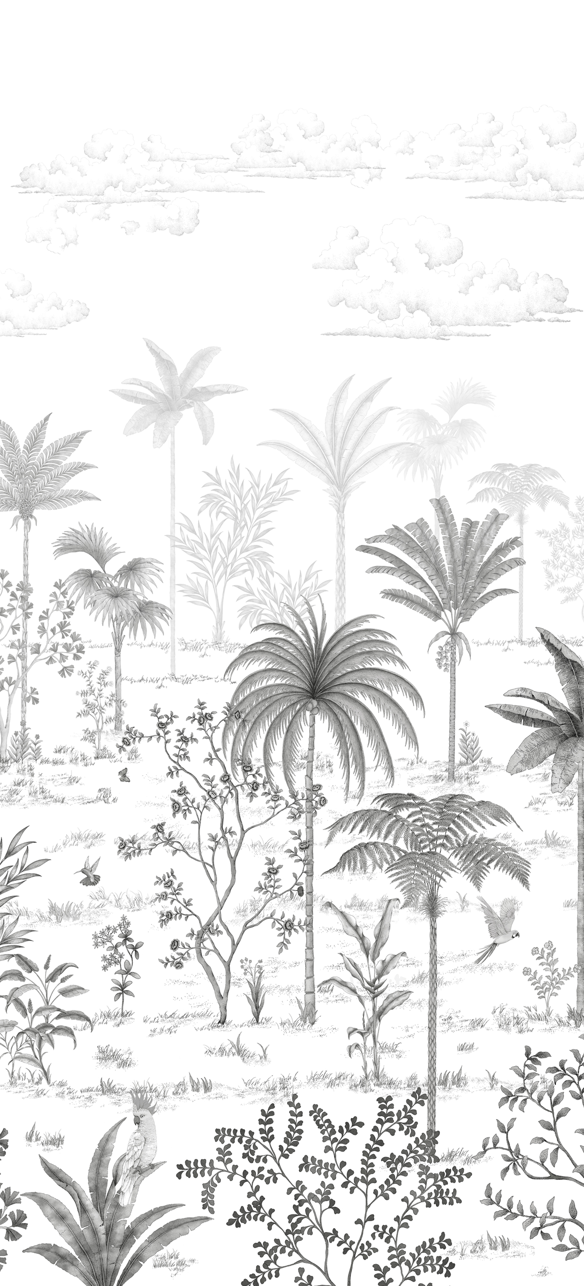 Papier peint panoramique Jungle Sur la route de Samarcande Gris B - 4/5/6 - Isidore Leroy