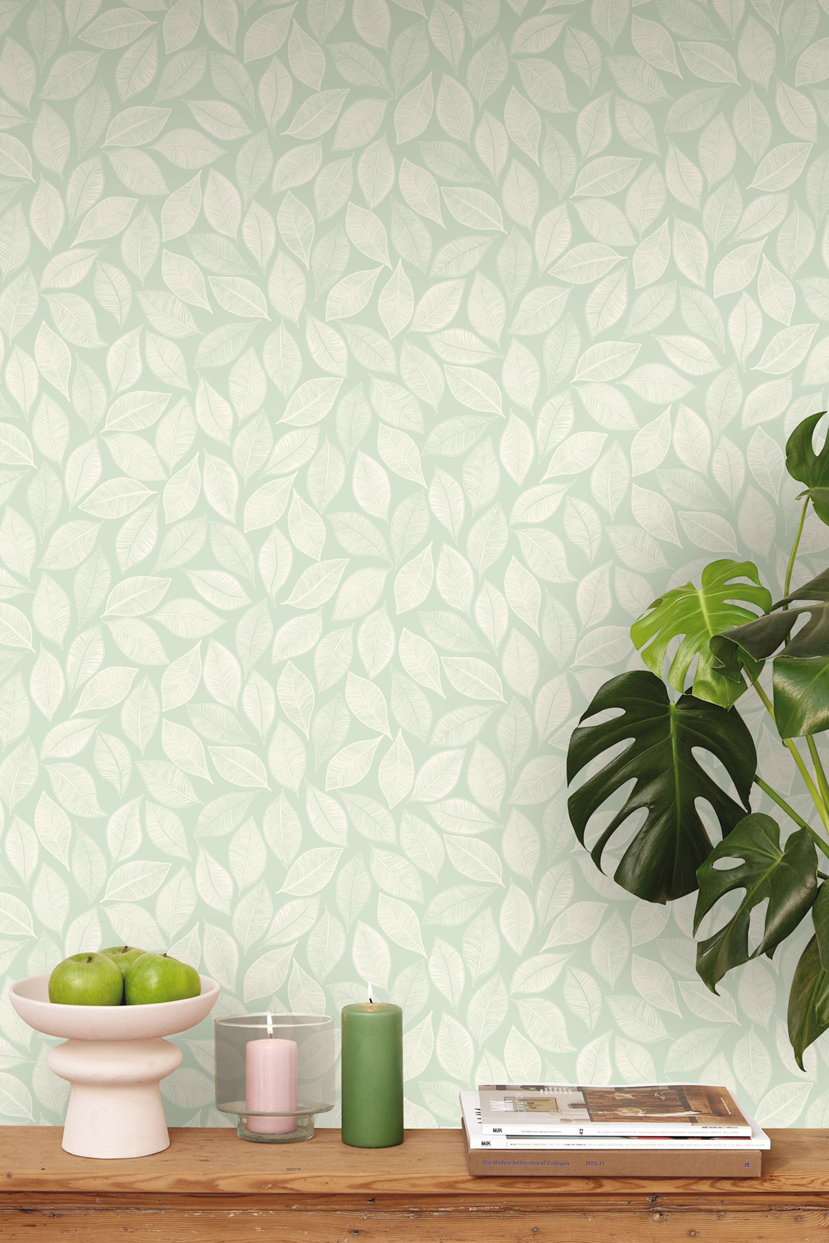 Papier peint Scandinave Feuille Bliss vert d'eau - Green Life 2 de Casélio | Réf. GNL2105387074