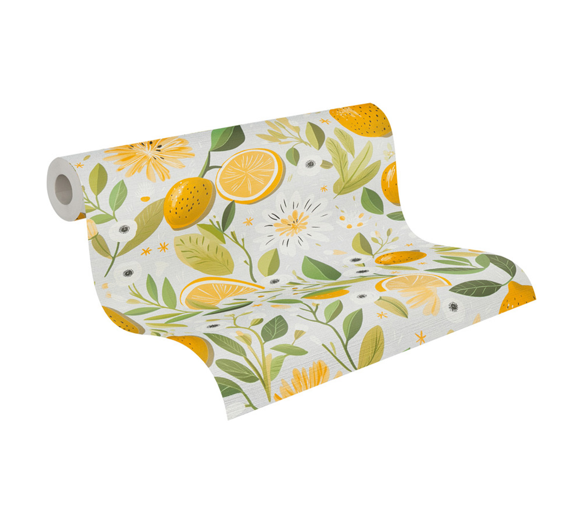 Papier peint Citron Fleur Pop jaune gris - Pintwalls 3 d'A.S. Création ROLL | Réf. AS-791691
