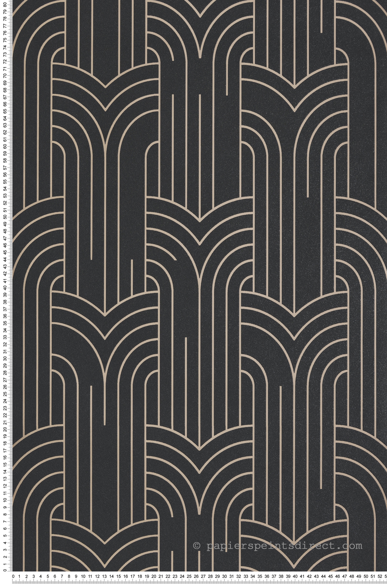 Papier Peint Art Déco Arches noir doré - Elégance d'Ugépa | Réf. UGP-M42119