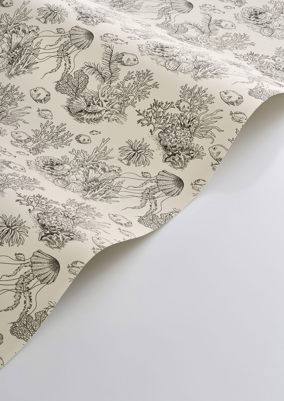 Papier peint Toile de Jouy Marin Côte Sauvage anthracite - Seaside de Casadéco AMB5 | Réf. SEAS201479559