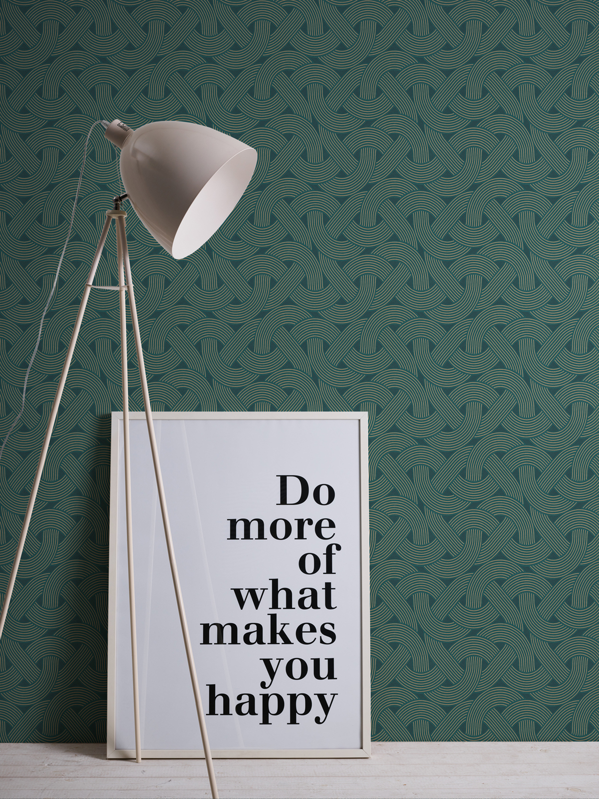 Papier peint Graphique Noeud Corde bleu canard doré - Arcade d'Architects Paper AMB2 | Réf. 39175-3