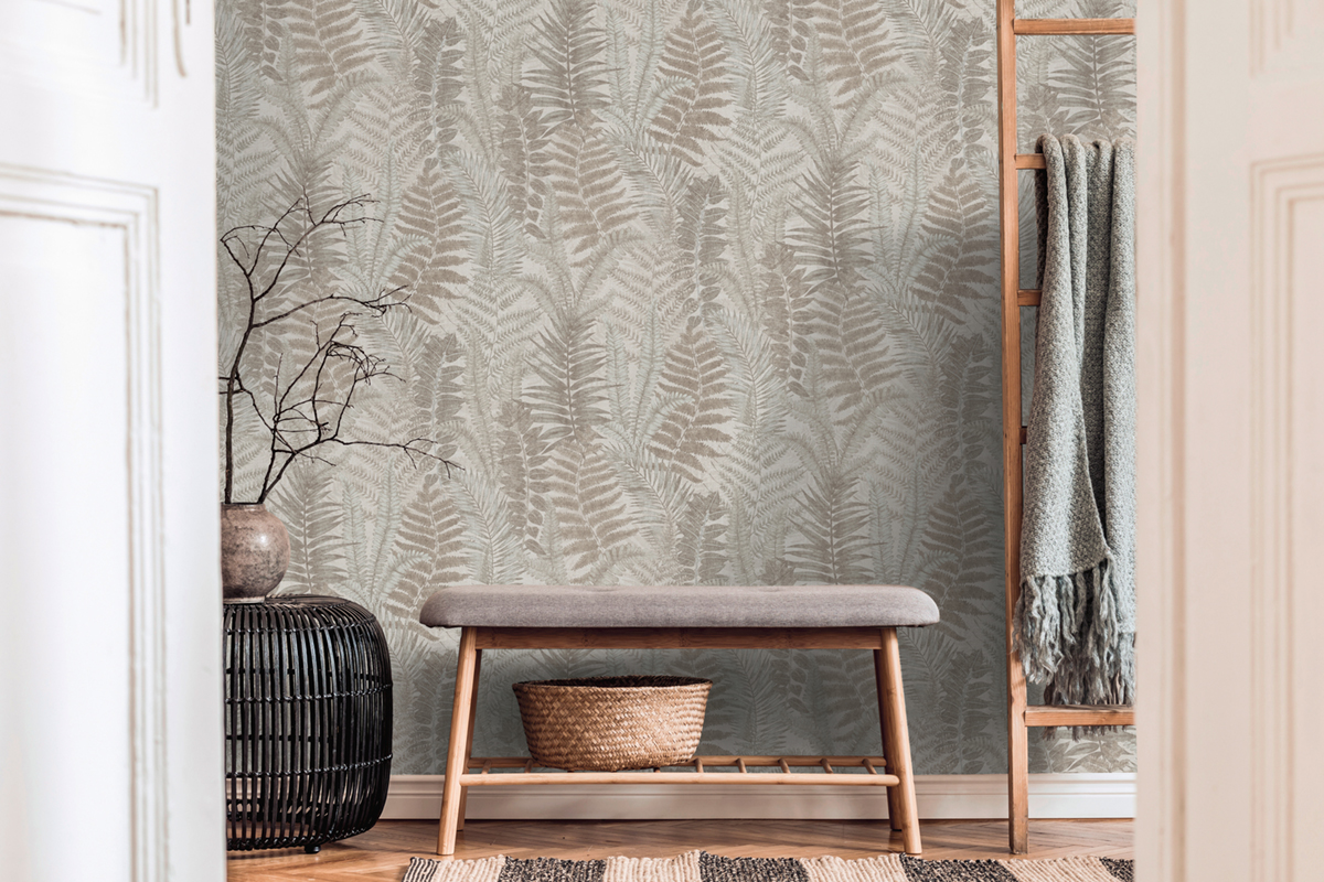 Papier peint Fougère Athyrium lin - Famous Garden d'A.S. Création AMB2 | Réf. AS-393475