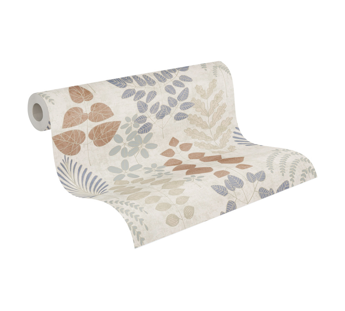 Papier peint Herbier Graphique Athyrium bleu beige - Nordic Feeling d'A.S. Création ROLL | Réf. AS-791493