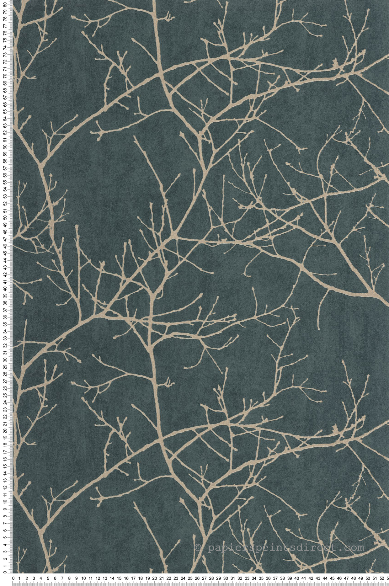 Papier peint Branche Arbre Vancouver bleu encre - Riverside 4 de Casadéco | Réf. RIVI89536897