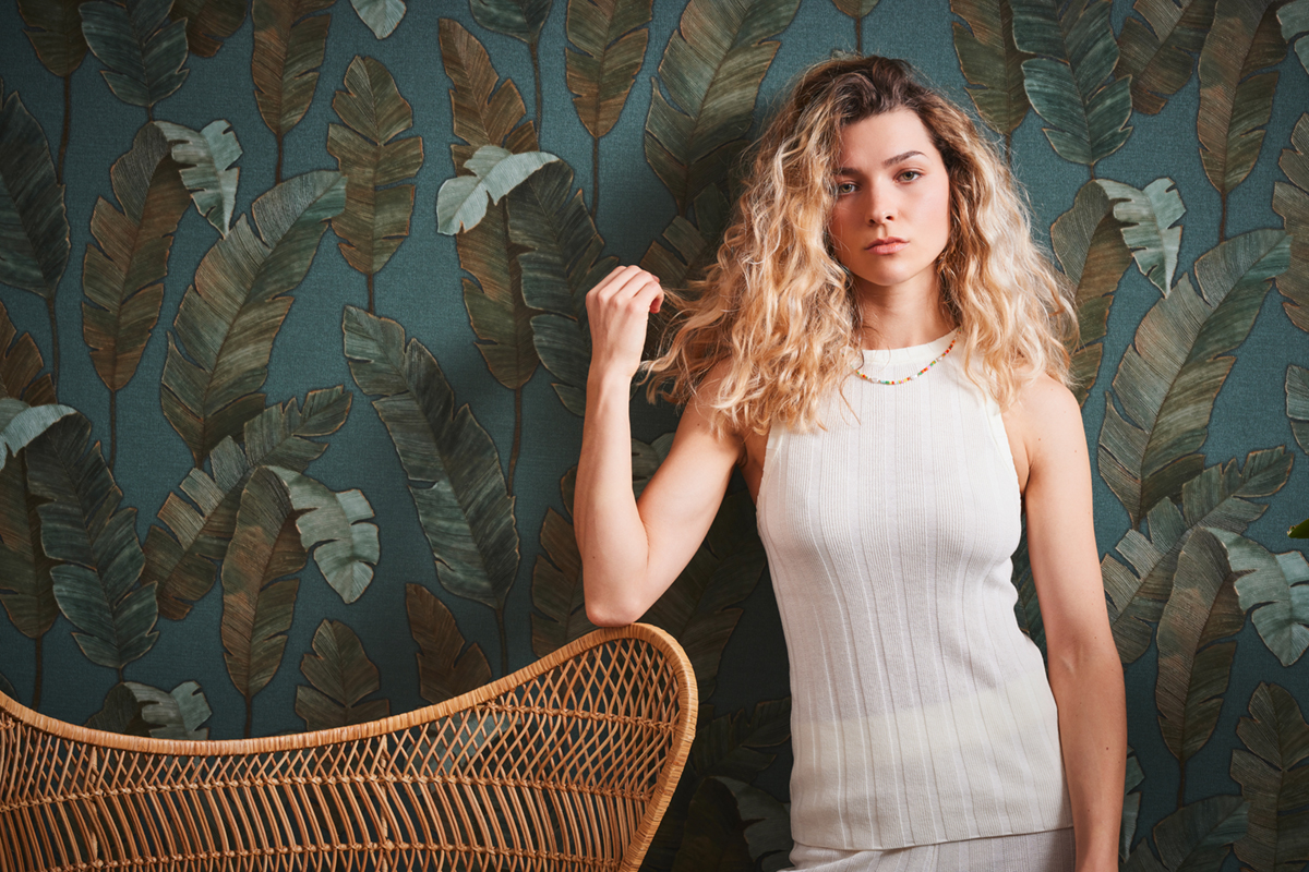 Papier peint Jungle Bananier Bali canard - Metropolitan Stories 3 d'A.S. Création AMB3 |  Réf. AS-392183