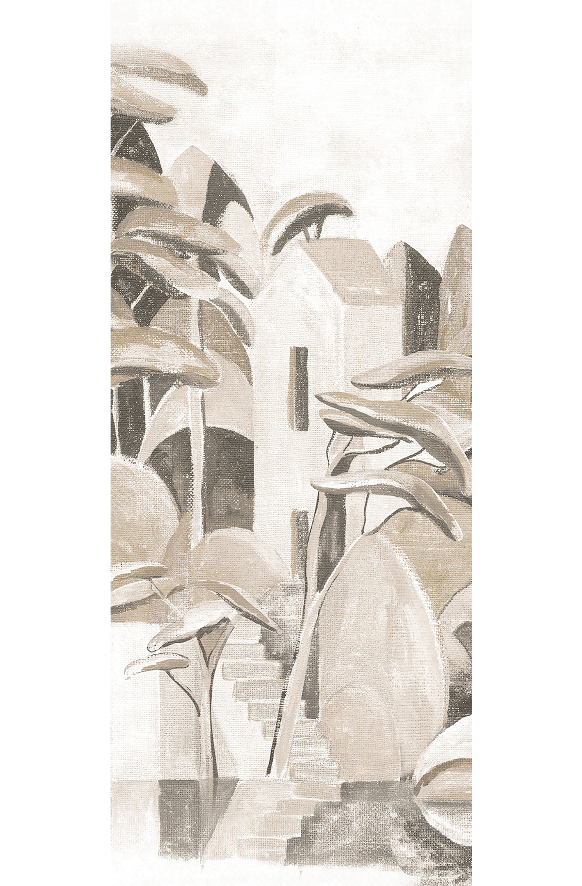 Papier peint panoramique Arbre Stylisé Cerreto grège - C H260 - Wall Designs IV de Masureel | Réf. MAS-DG4ILA3023-260