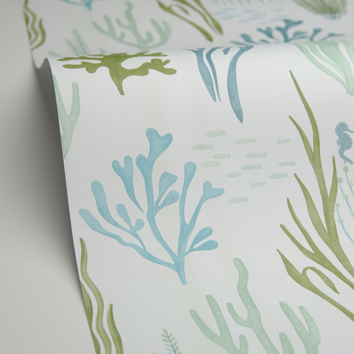 Papier peint Corail Fonds Marins vert bleu - Les Minis Mondes de Casélio AMBV | Réf. MNM105817160