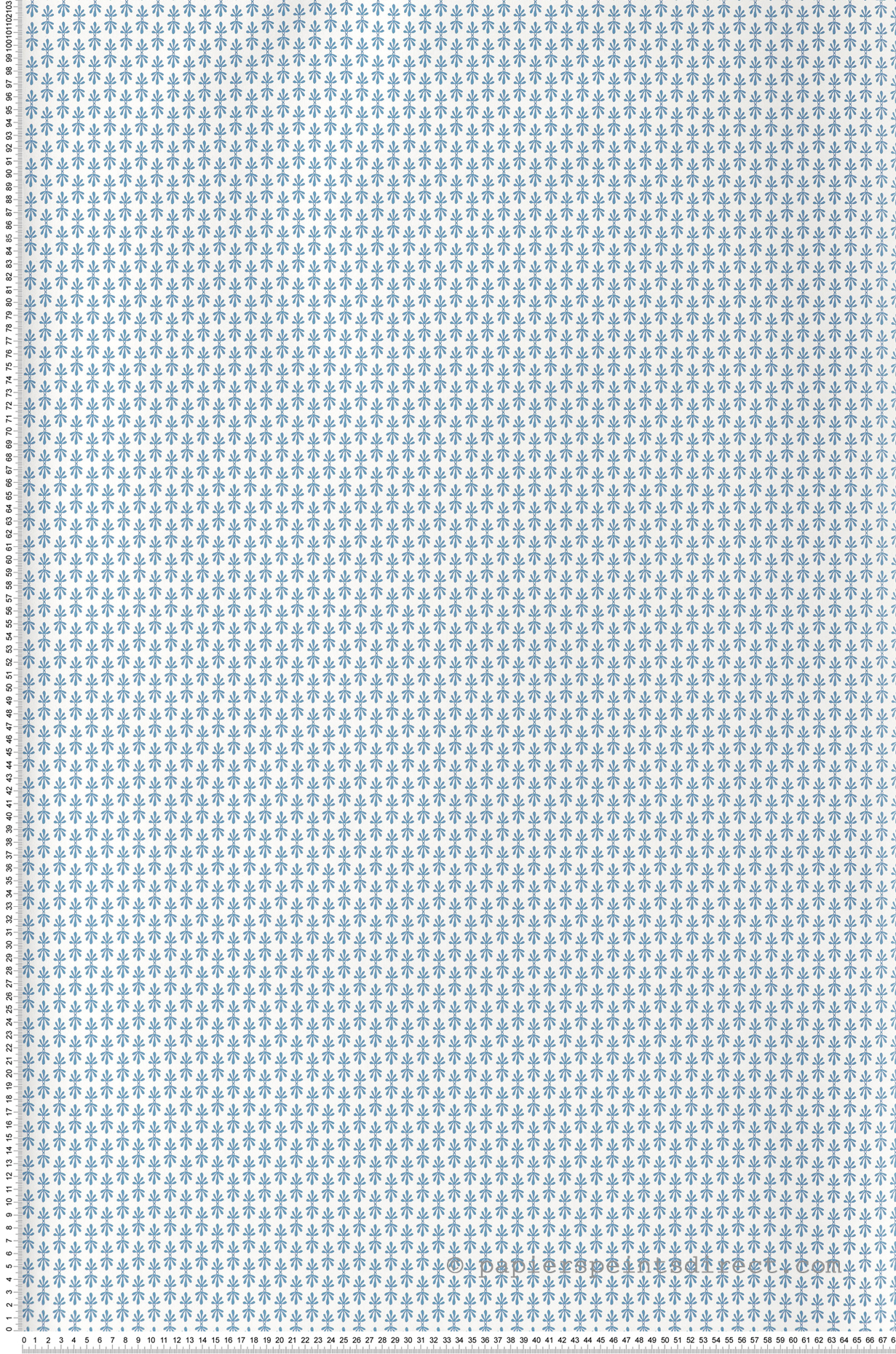 Papier peint Pétale Graphique bleu blanc - Rifle Paper Co. 2 de York (Initiales) | Réf. INI-RP7365