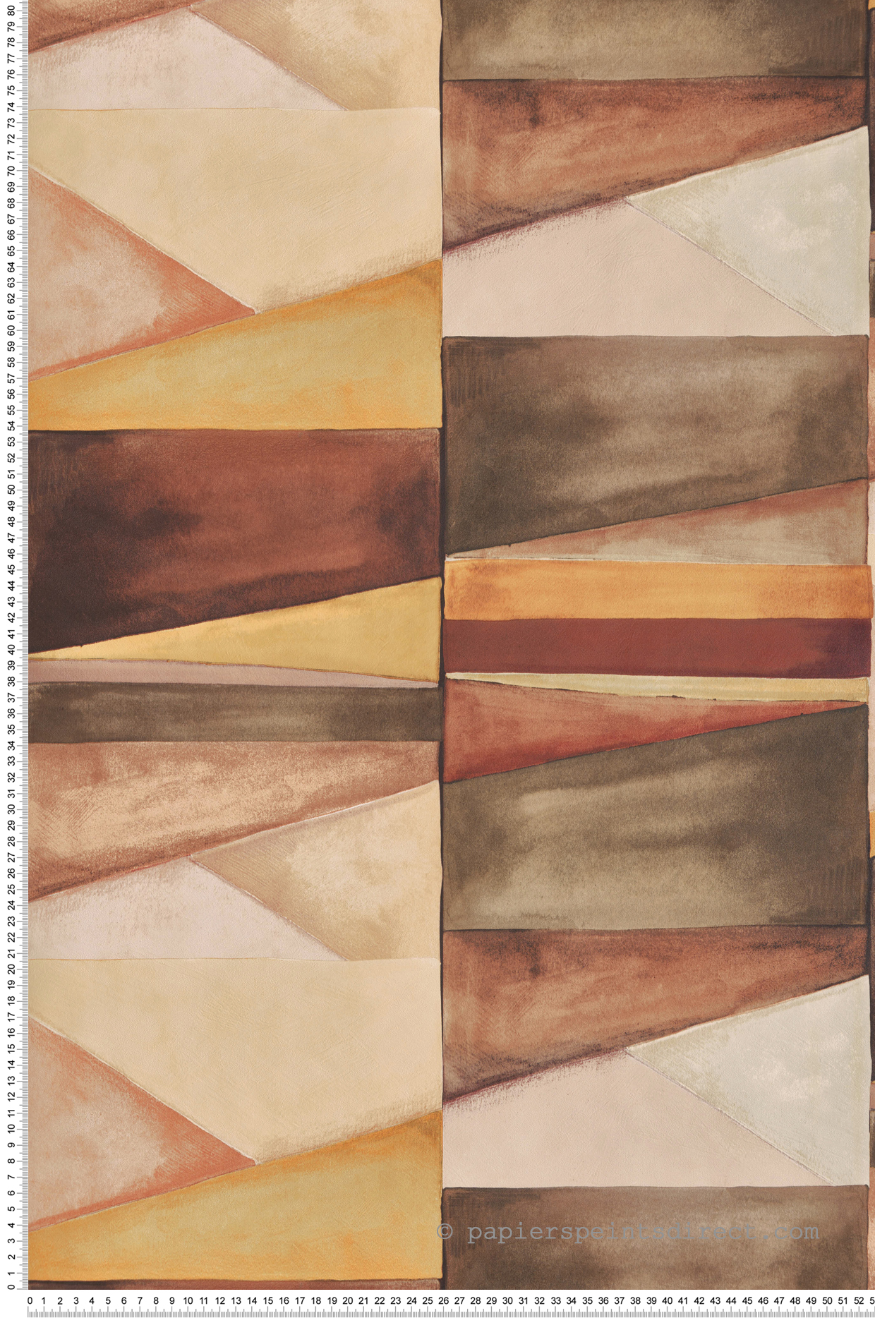 Papier peint Géométrique Ethnique marron rose terracotta - Boca Chica de Montecolino | Réf. MC-SO27032