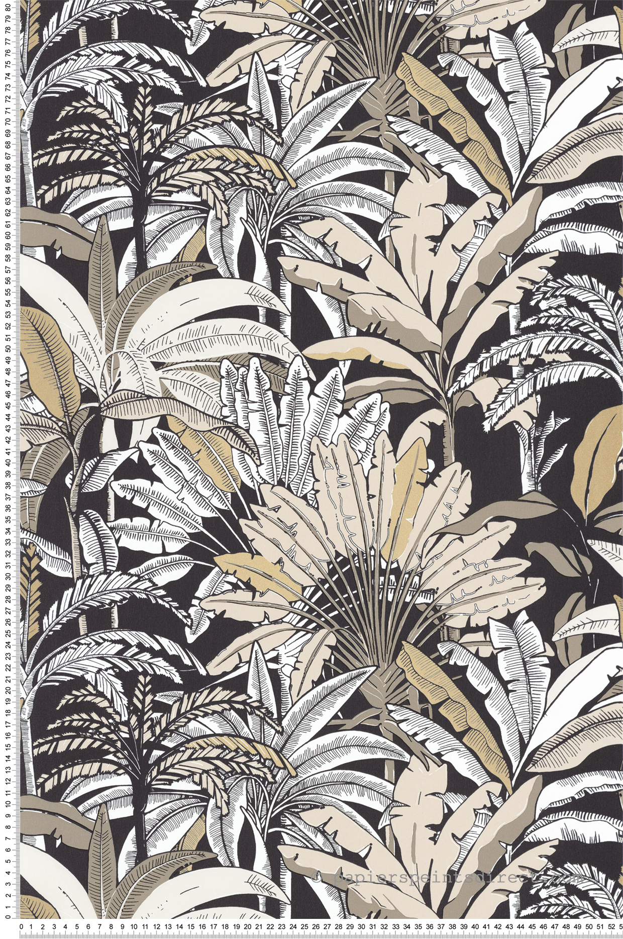 Papier peint Jungle Evasion noir et beige - L'escapade de Casélio | Réf. EPA102301957