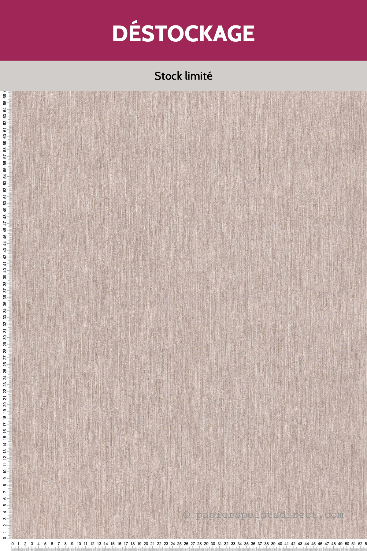Papier peint Destockage - Faux Uni Tissu grège rosé - Ramatuelle de Montecolino