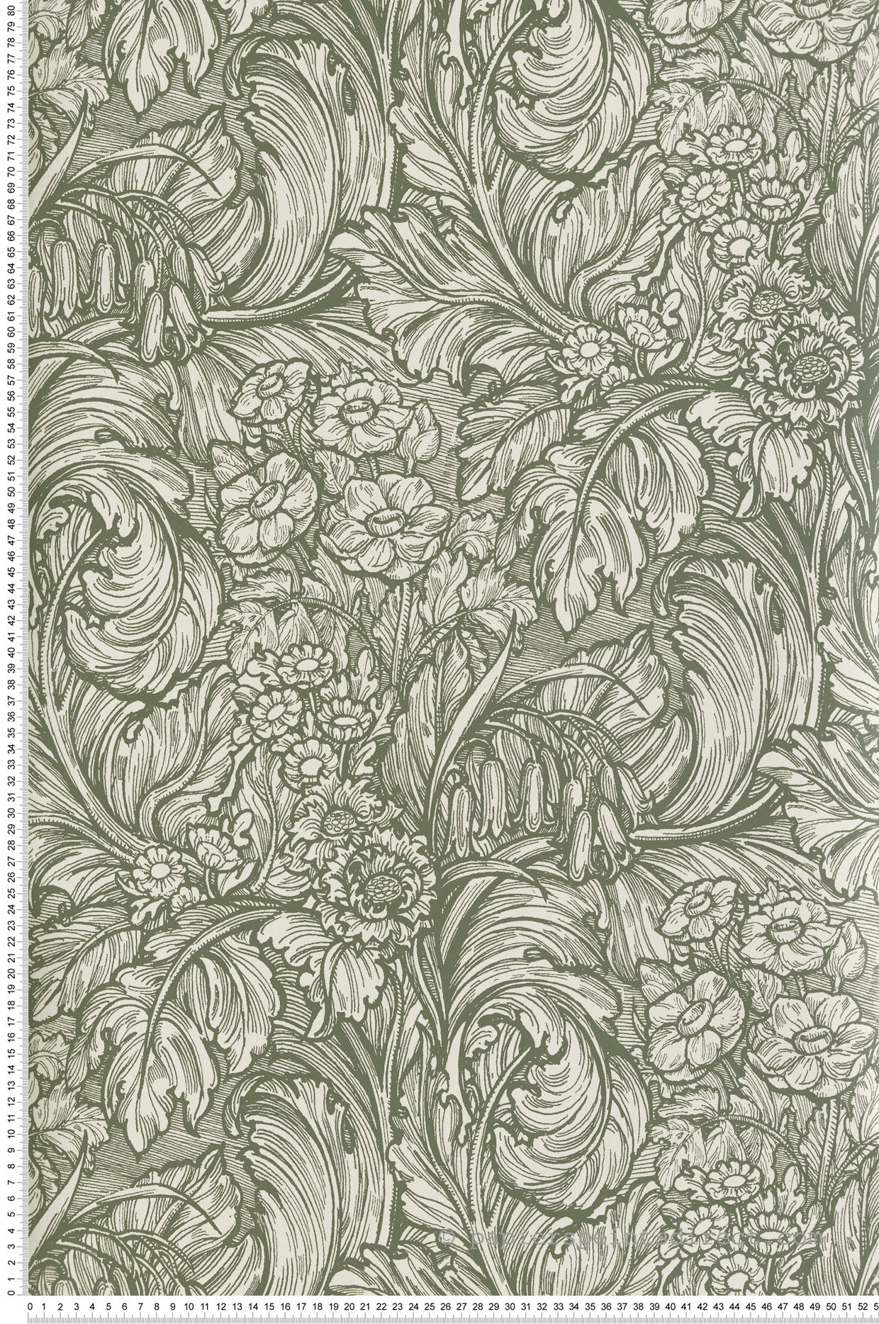 Papier peint Feuillage Luxuriant Fleur vert kaki - The Wall Llewelyn-Bowen de Lutèce | Réf. LTC-LB25136
