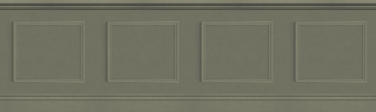 Papier peint Soubassement Bibliothèque Moulure Régulière vert - Galons et Frises de Casadéco AMB4| Réf. GAFR200467540