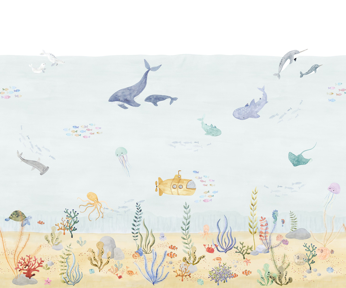 Papier peint panoramique Marin Exploration Under the Sea S bleu 300X250 - Once Upon A Time 2 de Casadéco | Réf. OUTD200706207