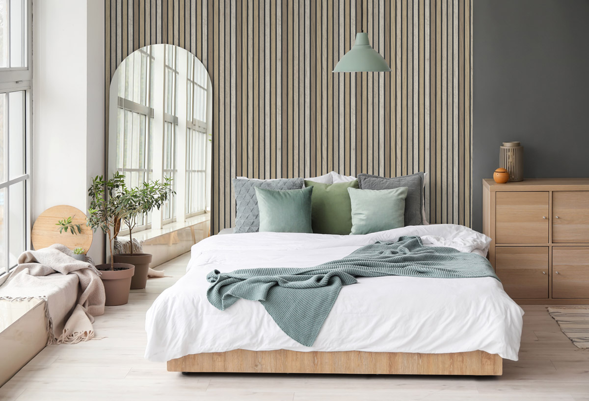 Papier Peint Tasseau Camaïeu Lames marron - Illusion d'Ugépa | Réf. UGP-B31208