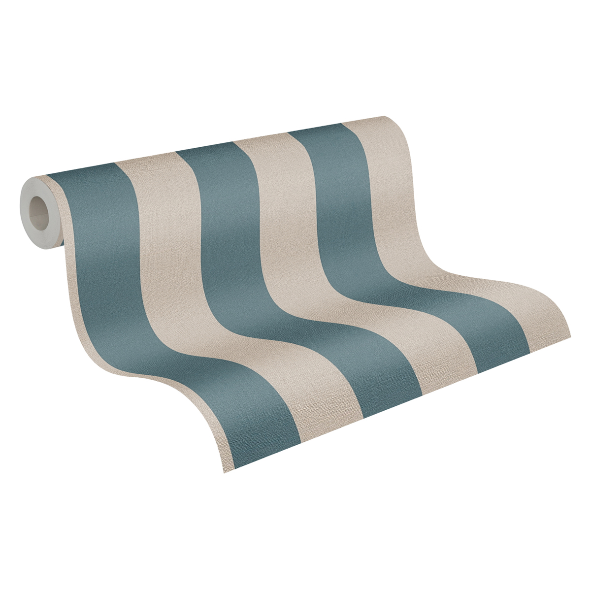 Papier peint Rayure Large bleu canard - Natural Living d'A.S. Création AMB4 | Réf. AS-386651