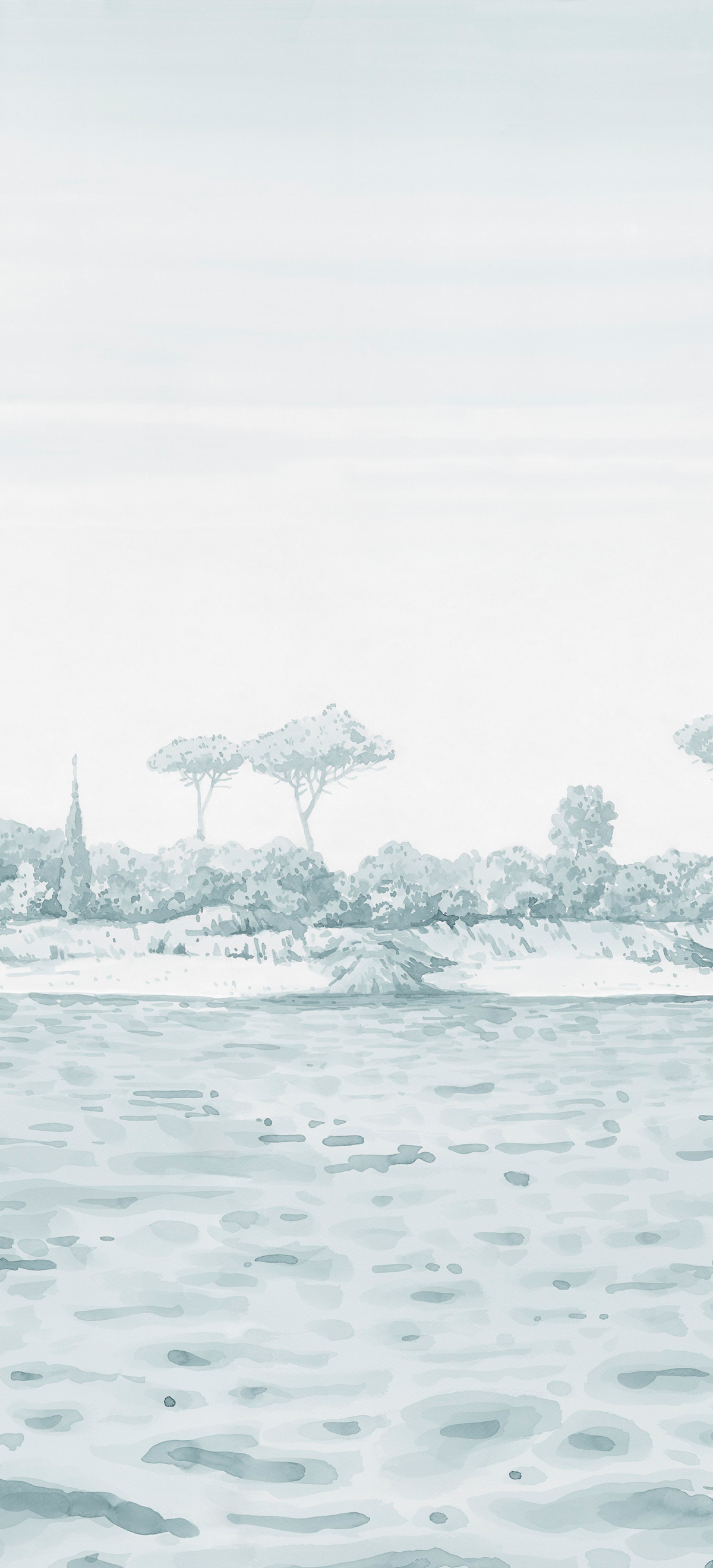 Papier peint panoramique Rivage Vert d'eau A - 1/2/3 - Isidore Leroy