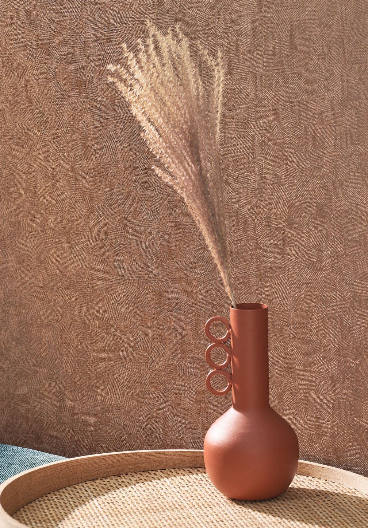 Papier peint Faux Uni Empreinte cuivré - Sentier des Dunes de Casadéco AMB2 | Réf. SENT88702738