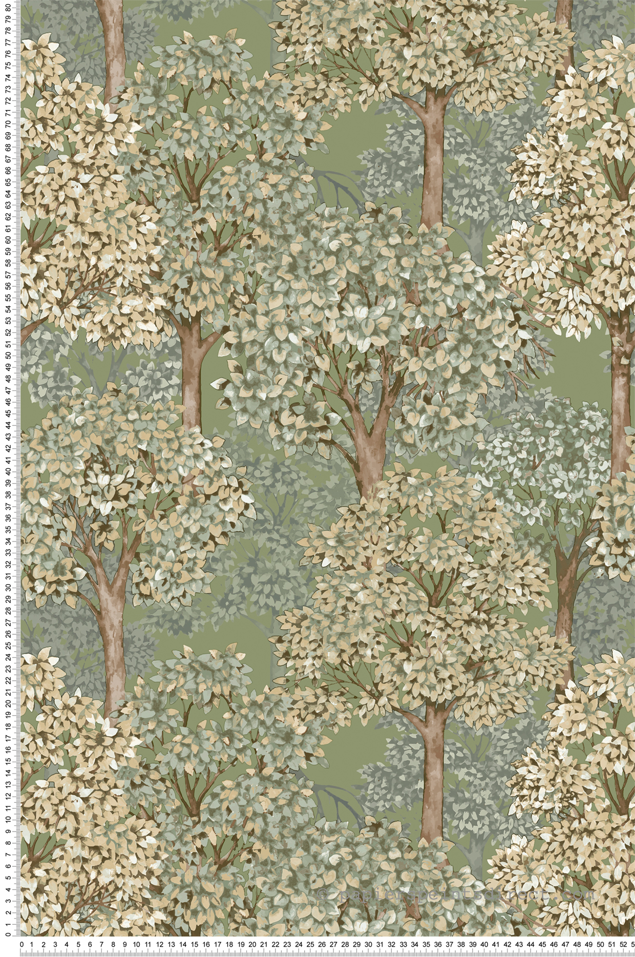 Papier peint Arbre Forêt vert - My Little Cottage de Montecolino | Réf. MC-M12322