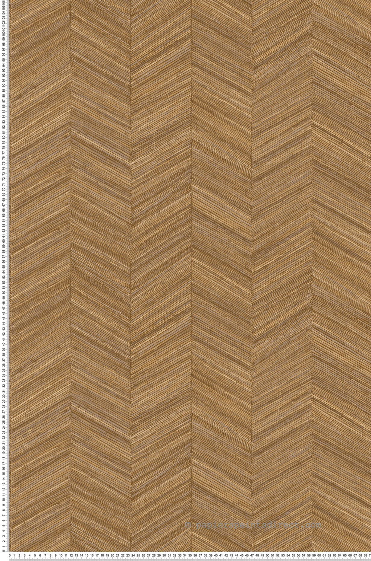 Papier peint Chevron Bois Ocotea ocre - Nature sur Mesure de Casamance | Réf. CAS-B75372752