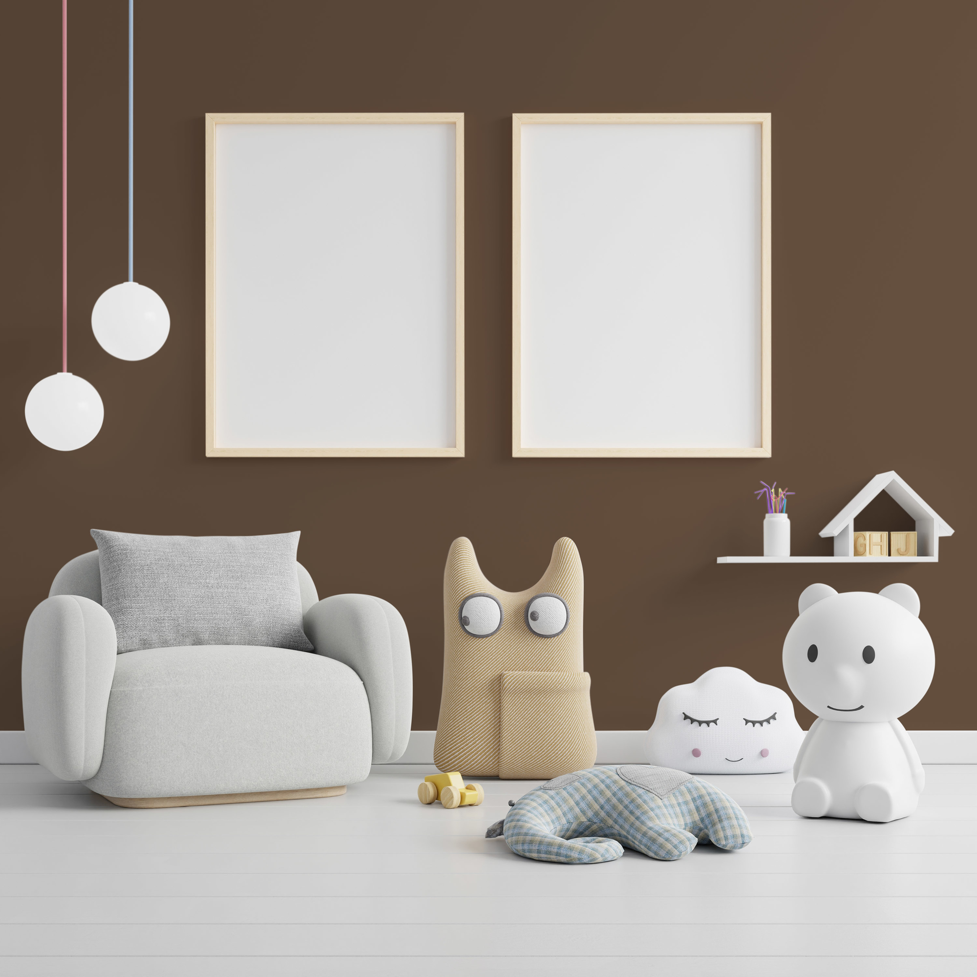 Photo numéro 2 d'une pièce avec un mur peint avec la peinture  Puro marron soothing brown - c7020