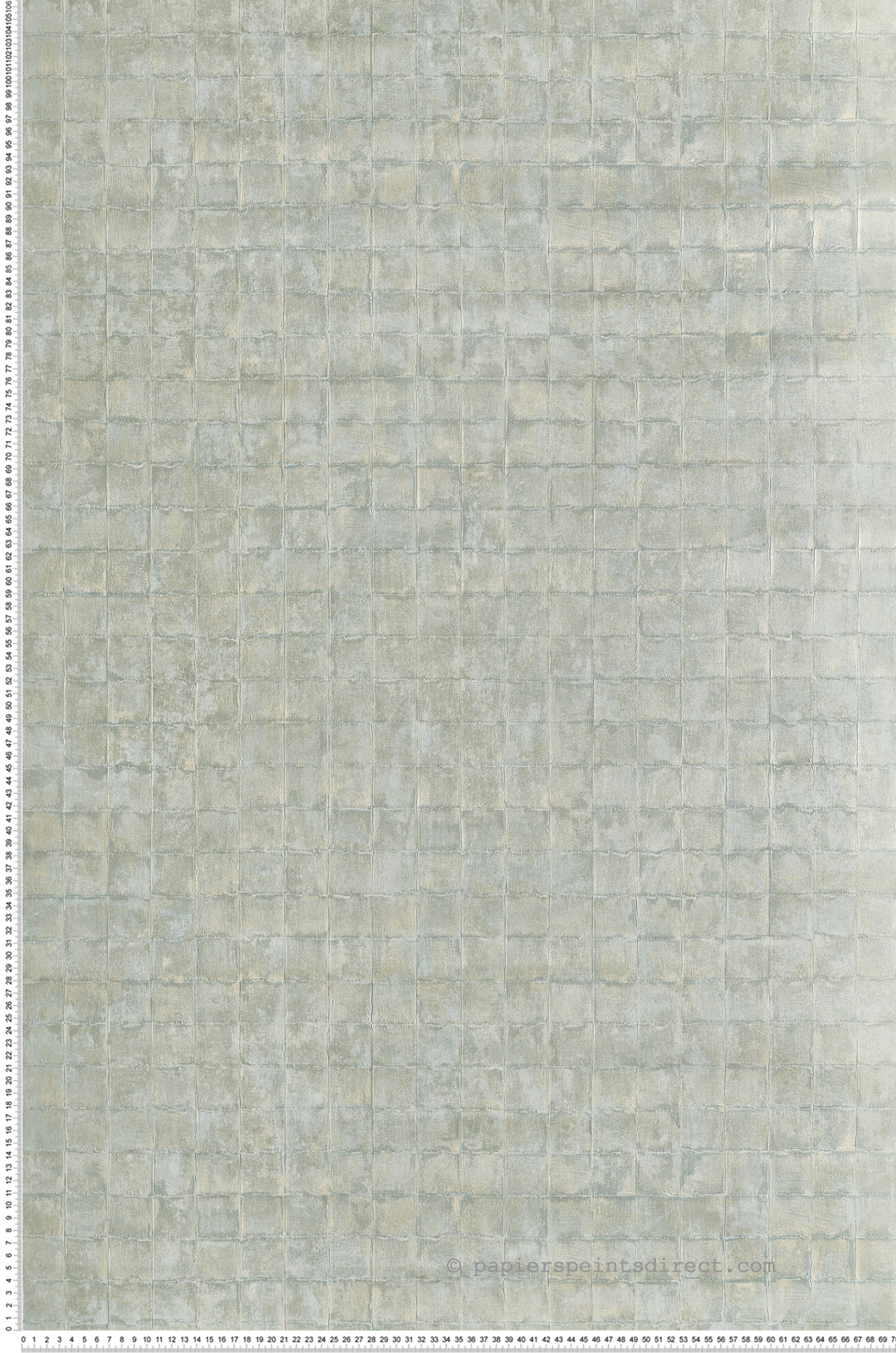 Papier peint Carreaux Faenza céladon doré - Cérame de Casamance | Réf. CAS-76080610