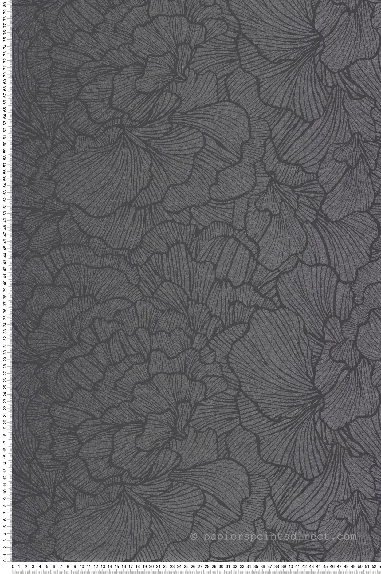 Papier peint Fleur Delicate Petals noir nacré - Moonlight 3 de Casélio | Réf. MNL3107089957
