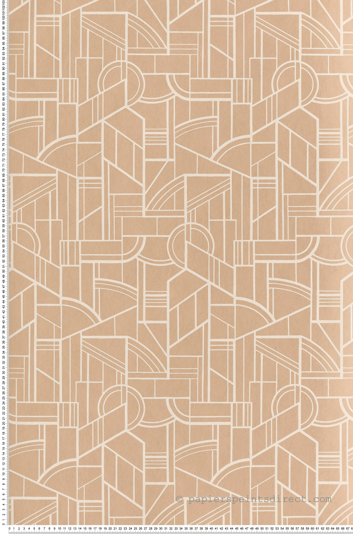 Papier peint Forme Cinétique pêche beige - Faubourg des Lumières de Casamance | Réf. CAS-76292650