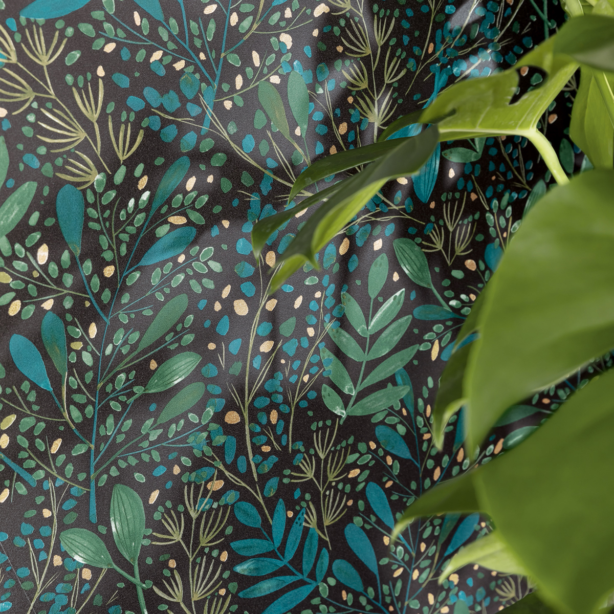 Papier peint feuilles Joy Vert/Canard/Doré - Green Life de Casélio AMB3 | Réf. GNL101697692