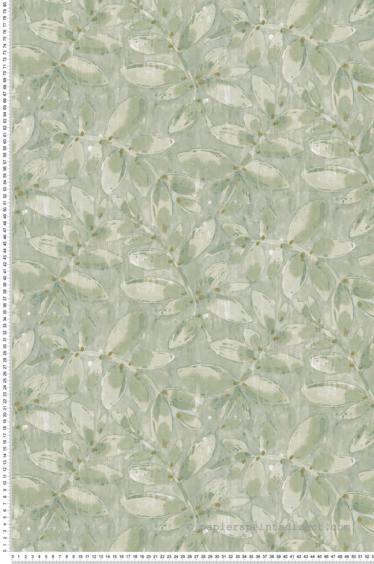 Papier peint Feuillage Délavé vert amande - Aristide de Lutèce | Réf. LTC-485-4