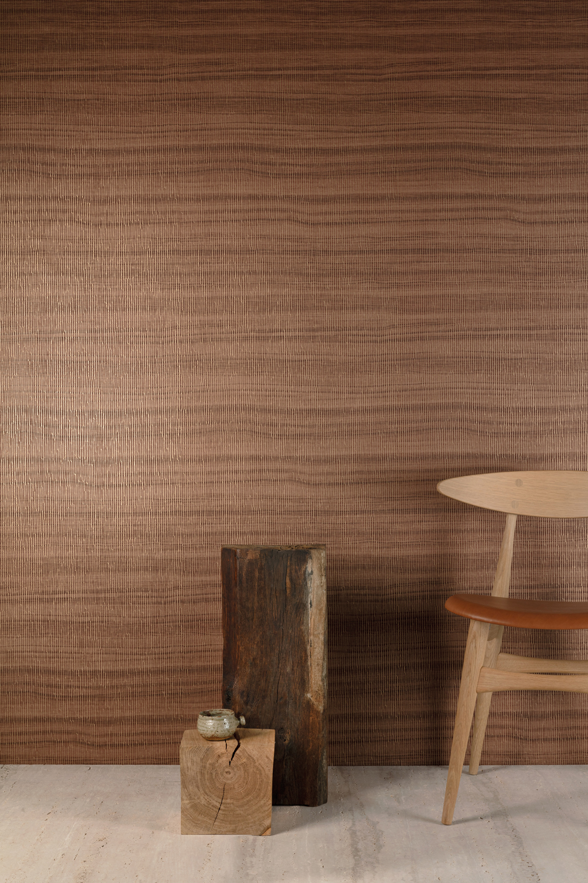 Papier peint Faux Uni Végétal marron doré - Santal de Montecolino | Réf. MC-CU1008